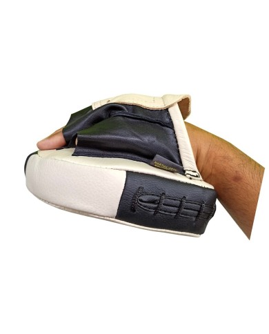 Excalibur Mini Avuç Lapa Ellik Hakiki Deri Çift - Krem Siyah