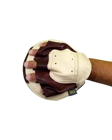 Excalibur Mini Avuç Lapa Ellik Hakiki Deri Çift - Krem Kahve