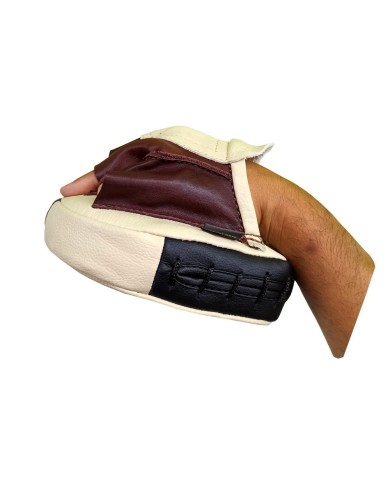 Excalibur Mini Avuç Lapa Ellik Hakiki Deri Çift - Krem Kahve