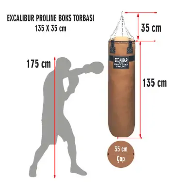 Excalibur Proline 135 x 35 cm Salon Tipi Boks Torbası Taba
