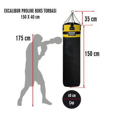 Excalibur Proline 150 x 40 cm Salon Tipi Boks Torbası Sarı