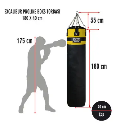 Excalibur Proline 180 x 40 cm Salon Tipi Boks Torbası Sarı