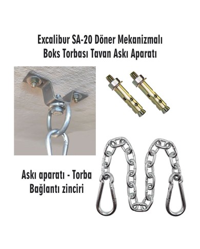 Excalibur Klasik Boks Torbası Kahve