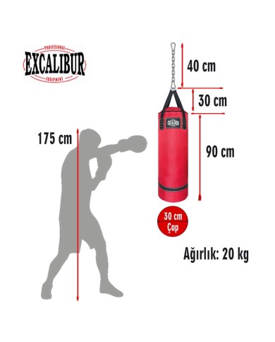 Excalibur Polystar Boks Torbası Kırmızı