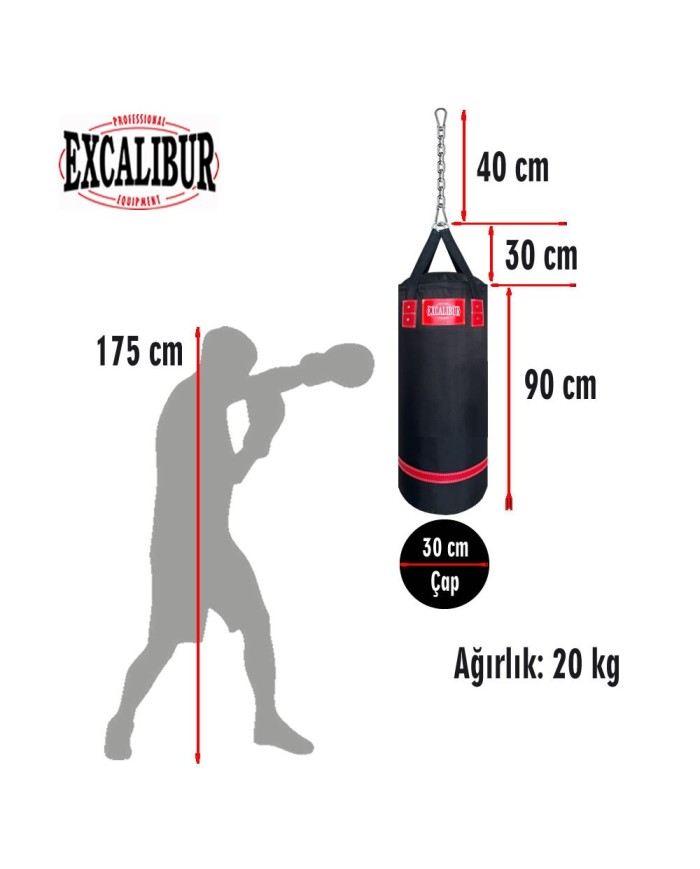 Excalibur Polystar Boks Torbası Siyah