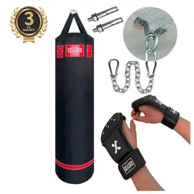 Polystar 120 x 30 cm Boks Torbası Siyah Eldiven Hediyeli