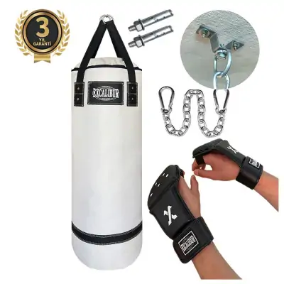 Polystar 90 x 30 cm Boks Torbası Beyaz - Eldiven Hediyeli