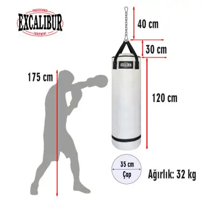 Polystar 120 x 35 cm Boks Torbası Beyaz