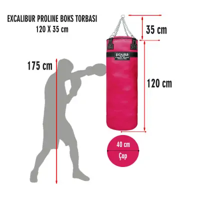 Excalibur Proline 120 x 40 cm Salon Tipi Boks Torbası Kırmızı