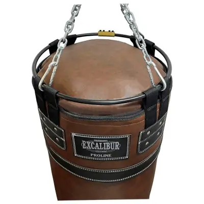 Excalibur Proline 135 x 40 cm Salon Tipi Çemberli Boks Torbası Kahve