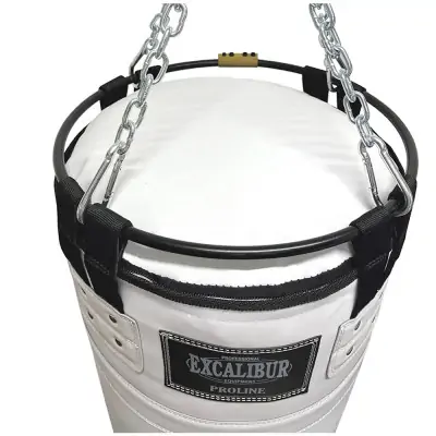 Excalibur Proline 120 x 40 cm Salon Tipi Çemberli Boks Torbası Beyaz