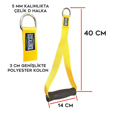 Excalibur Fitness Çekiş Elciği - 40 Cm Elcik Sarı Tek