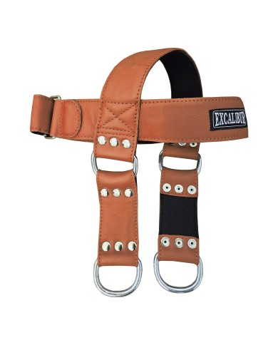Excalibur Deri Baş Boyun Ağırlık Kayışı Kahve