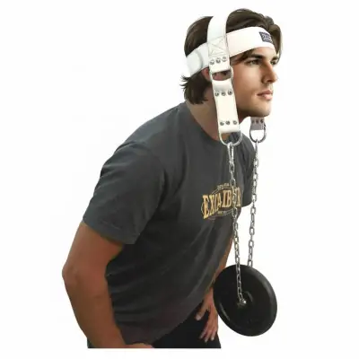 Excalibur Deri Baş Boyun Ağırlık Kayışı Beyaz