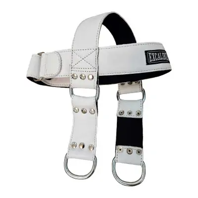 Excalibur Deri Baş Boyun Ağırlık Kayışı Beyaz
