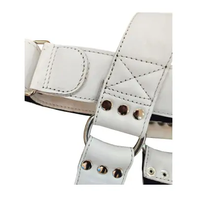 Excalibur Deri Baş Boyun Ağırlık Kayışı Beyaz