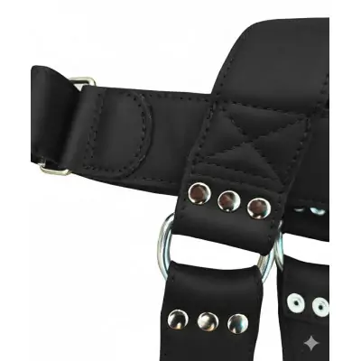 Excalibur Deri Baş Boyun Ağırlık Kayışı Siyah