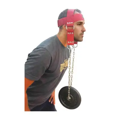 Excalibur Deri Baş Boyun Ağırlık Kayışı Kırmızı