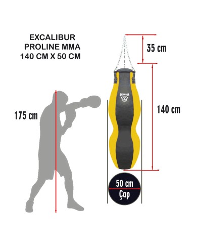 Excalibur Proline MMA Boks Torbası Sarı Siyah