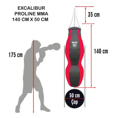 Excalibur Proline MMA Boks Torbası Kırmızı