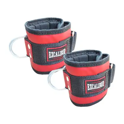 Excalibur Deri Ayak Bilek Kayışı Kırmızı Çift