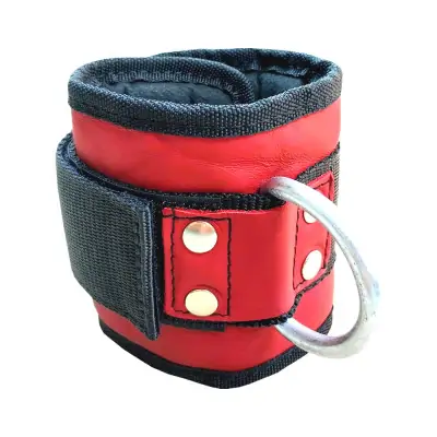 Excalibur Deri Ayak Bilek Kayışı Kırmızı Çift