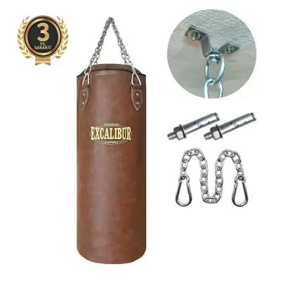 Excalibur Klasik Boks Torbası 90 cm x 35 cm Kahve