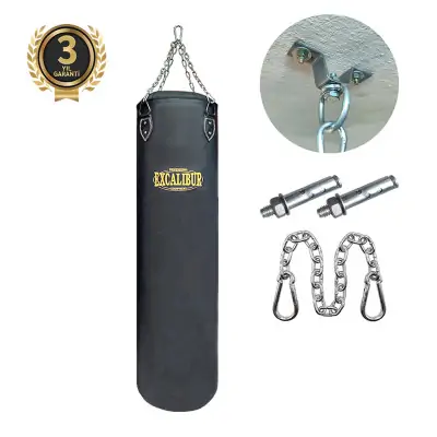 Excalibur Klasik Boks Torbası 135 cm x 35 cm Siyah