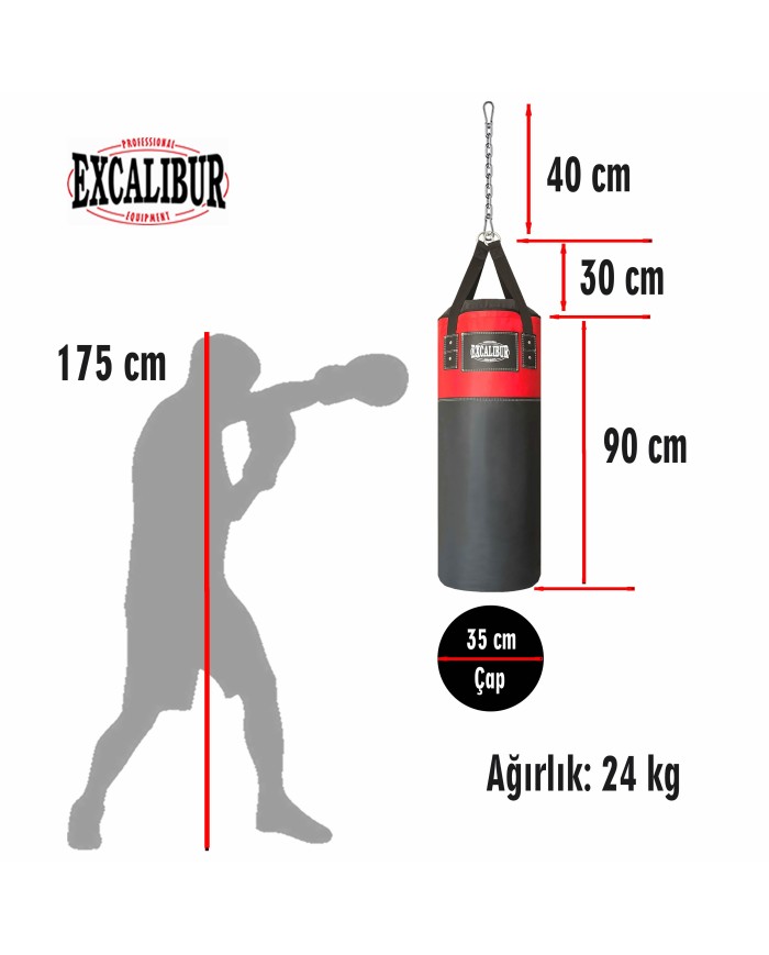 Excalibur Sunstar Boks Torbası Kırmızı