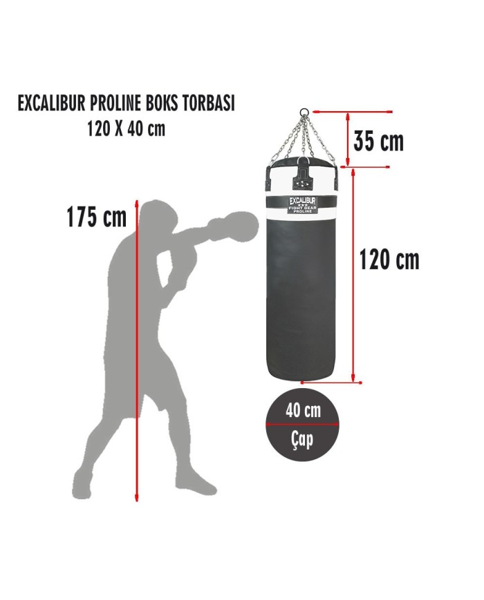 Excalibur Proline Salon Tipi Boks Torbası Beyaz Syh 40 cm Çap