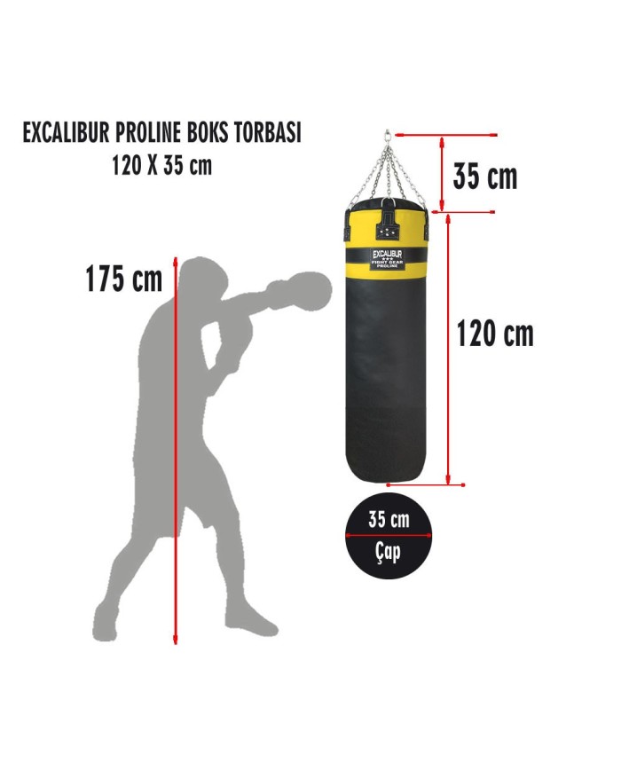 Excalibur Proline Salon Tipi Boks Torbası Sarı Syh 35 cm Çap