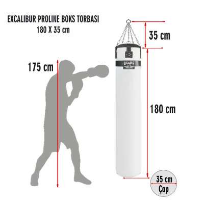 Excalibur Proline 180 x 35 cm Salon Tipi Boks Torbası Beyaz