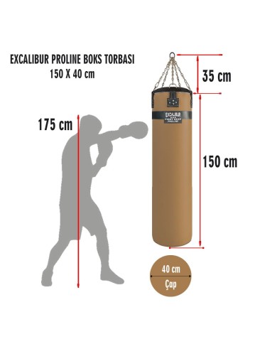 Excalibur Proline 150 x 40 cm Salon Tipi Boks Torbası Taba