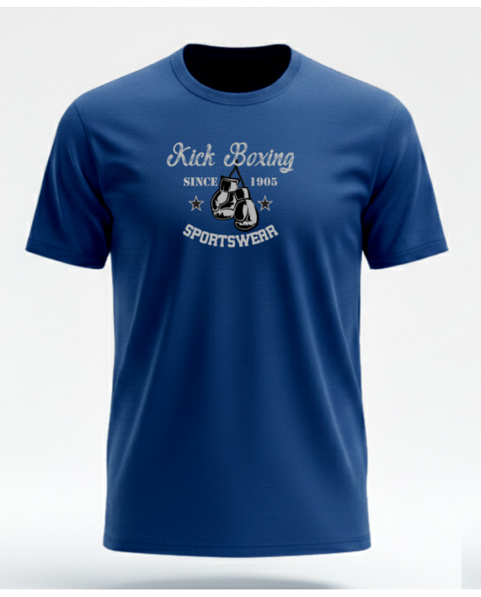 Kick Boxing T-Shirt % 100 Pamuk Kickboks Tişört Lacivert
