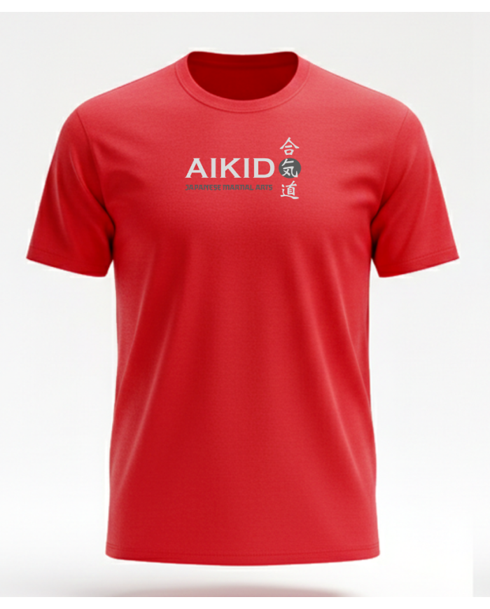 Excalibur Aikido T-Shirt % 100 Pamuk Tişört Kırmızı