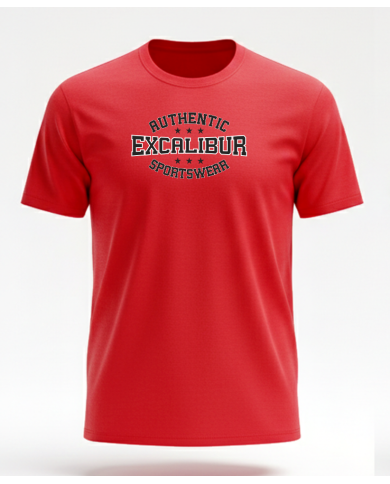 Excalibur Tişört % 100 Pamuk Kırmızı