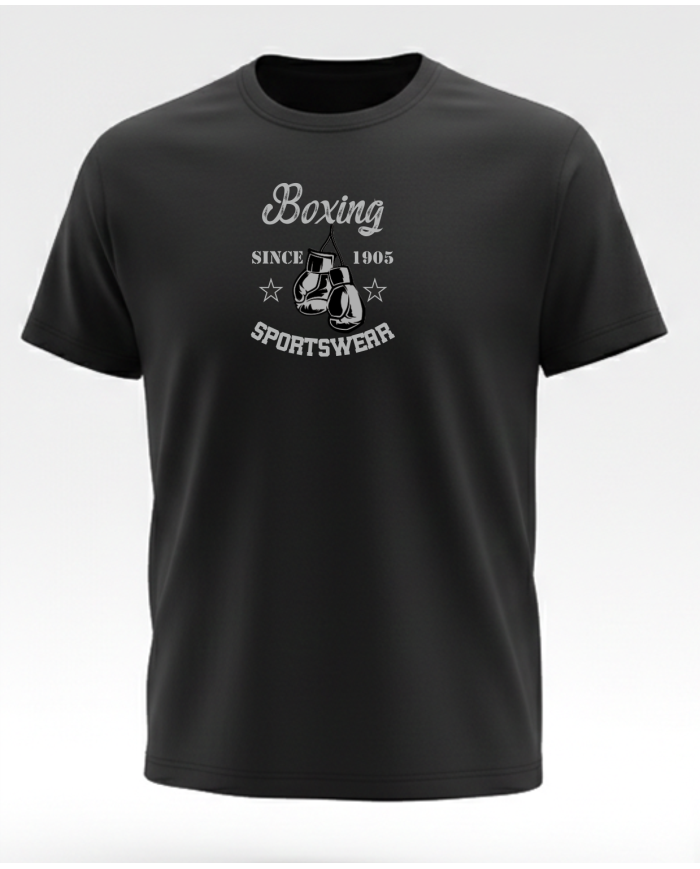 Boxing Boks Tişört % 100 Pamuk Siyah
