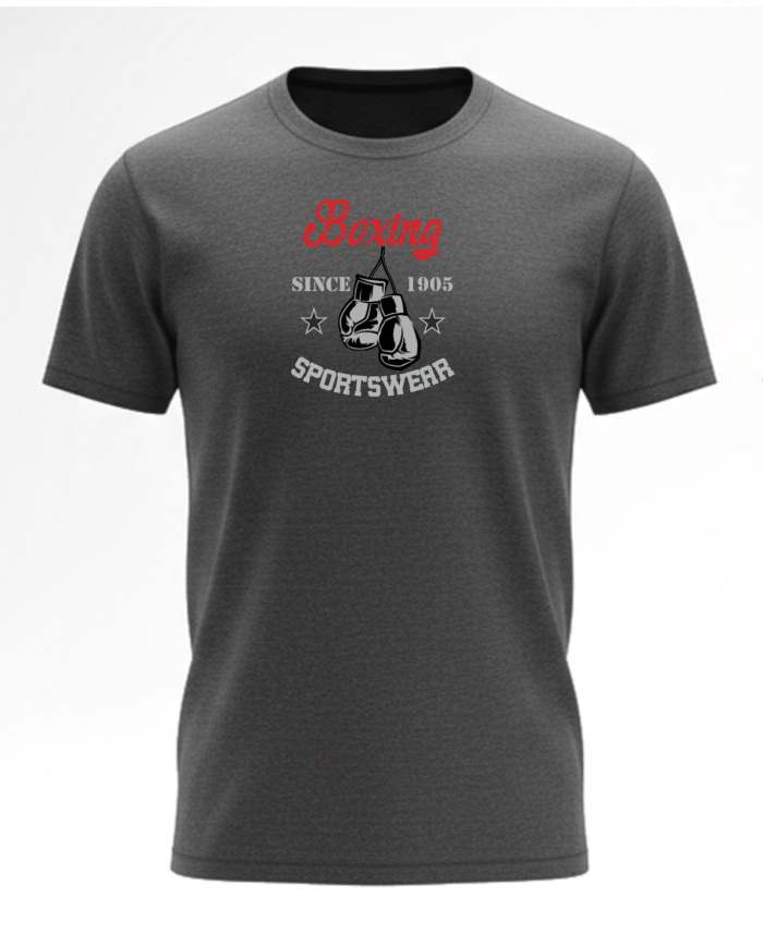 Boxing Boks Tişört % 100 Pamuk Antrasit