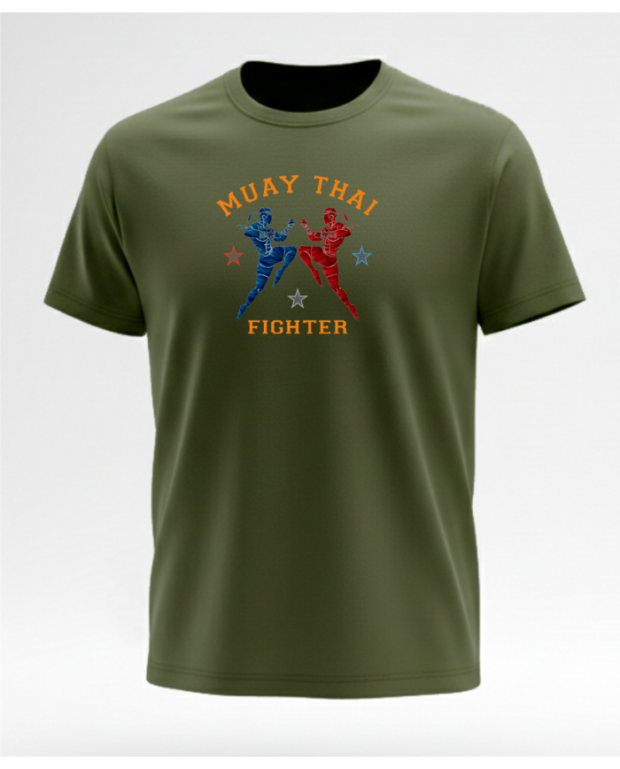 Muay Thai T-Shirt % 100 Pamuk Tişört Haki