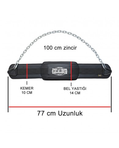 Excalibur Pro Dips Ağırlık Kemeri Siyah