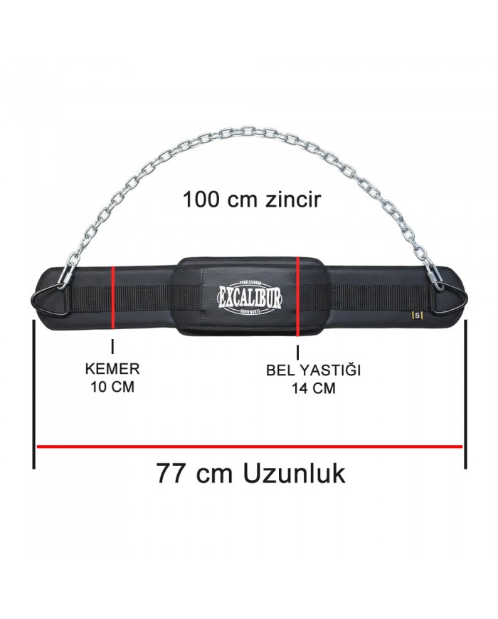 Excalibur Pro Dips Ağırlık Kemeri Siyah