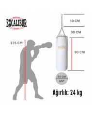 Excalibur Klasik Boks Torbası Beyaz