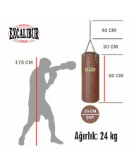 Excalibur Klasik Boks Torbası Kahve