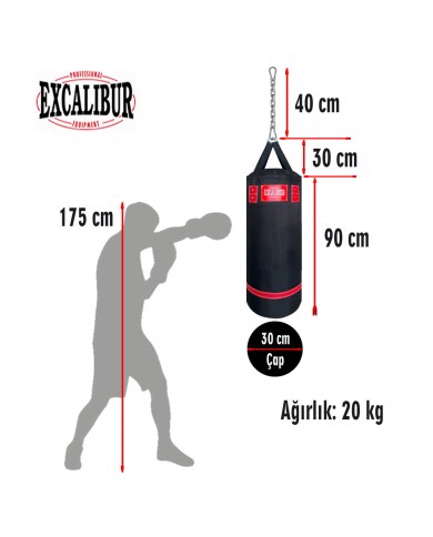 Excalibur Polystar Boks Torbası Siyah