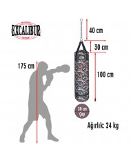 Excalibur 100 x 30 cm 24 Kg Polystar Boks Torbası Kamuflaj