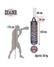 Excalibur 120 x 35 cm 30 Kg Polystar Boks Torbası Kamuflaj