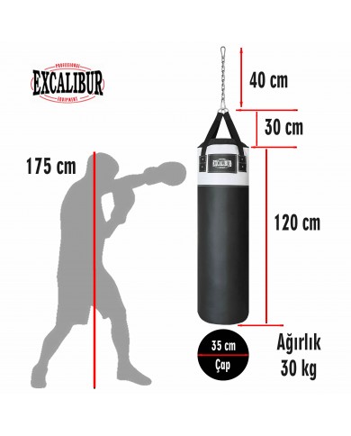 Excalibur 120 x 35 cm - 30 kg Sunstar Boks Torbası Beyaz