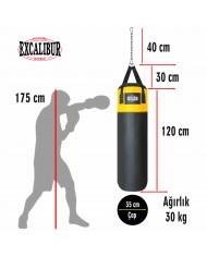 Excalibur 120 x 35 cm - 30 kg Sunstar Boks Torbası Sarı