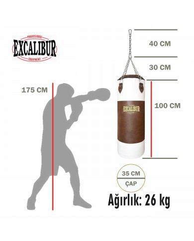 Excalibur 100 X 35 cm 26 kg Vintage Boks Torbası