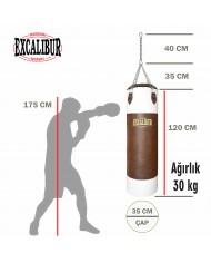 Excalibur 120 X 35 cm 30 kg Vintage Boks Torbası